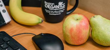 Organic produce on a desk
